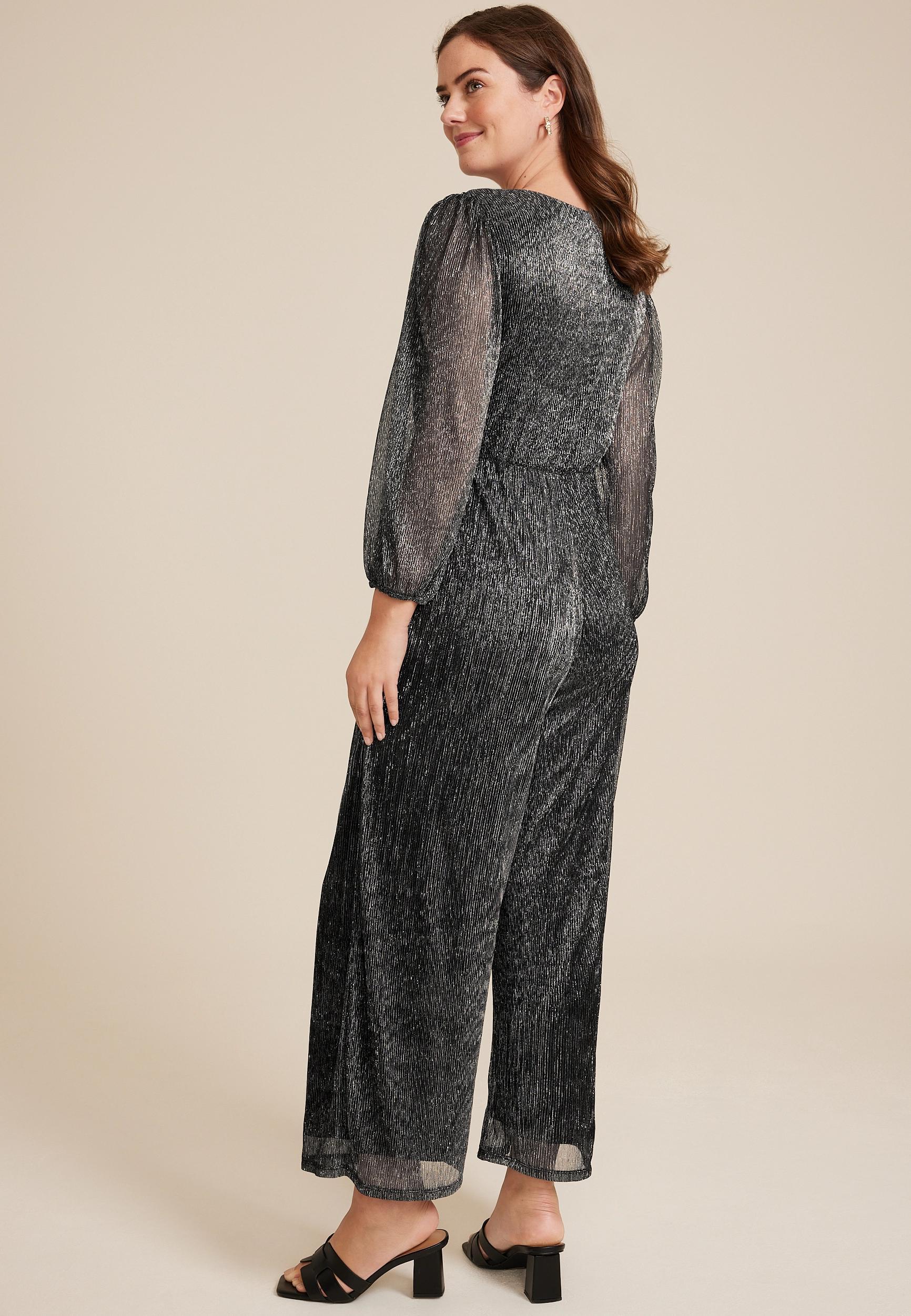 Maurices Womens Plisse Wide Leg Jumpsuit Size X Small Product Image