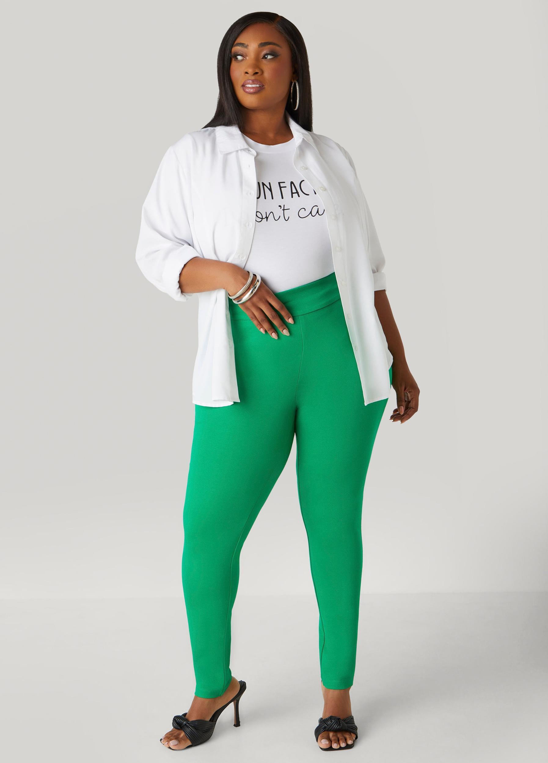 High Waist Ponte Pull On Leggings Product Image