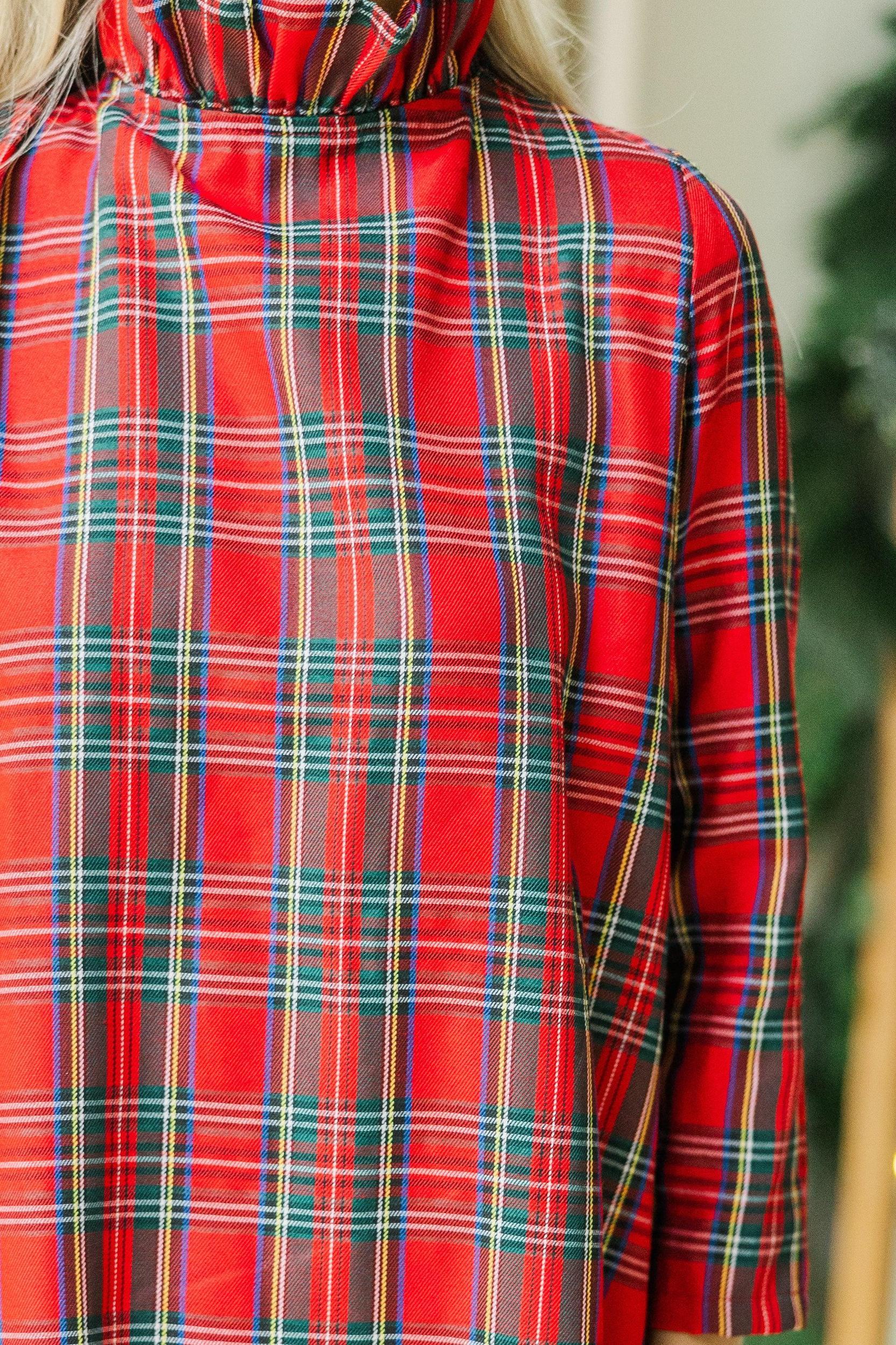 This Is It Red Tartan Plaid Swing Dress Female Product Image