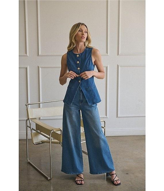 Sugarlips Jeanie Stretch Denim High Waist Wide Leg Jeans Product Image