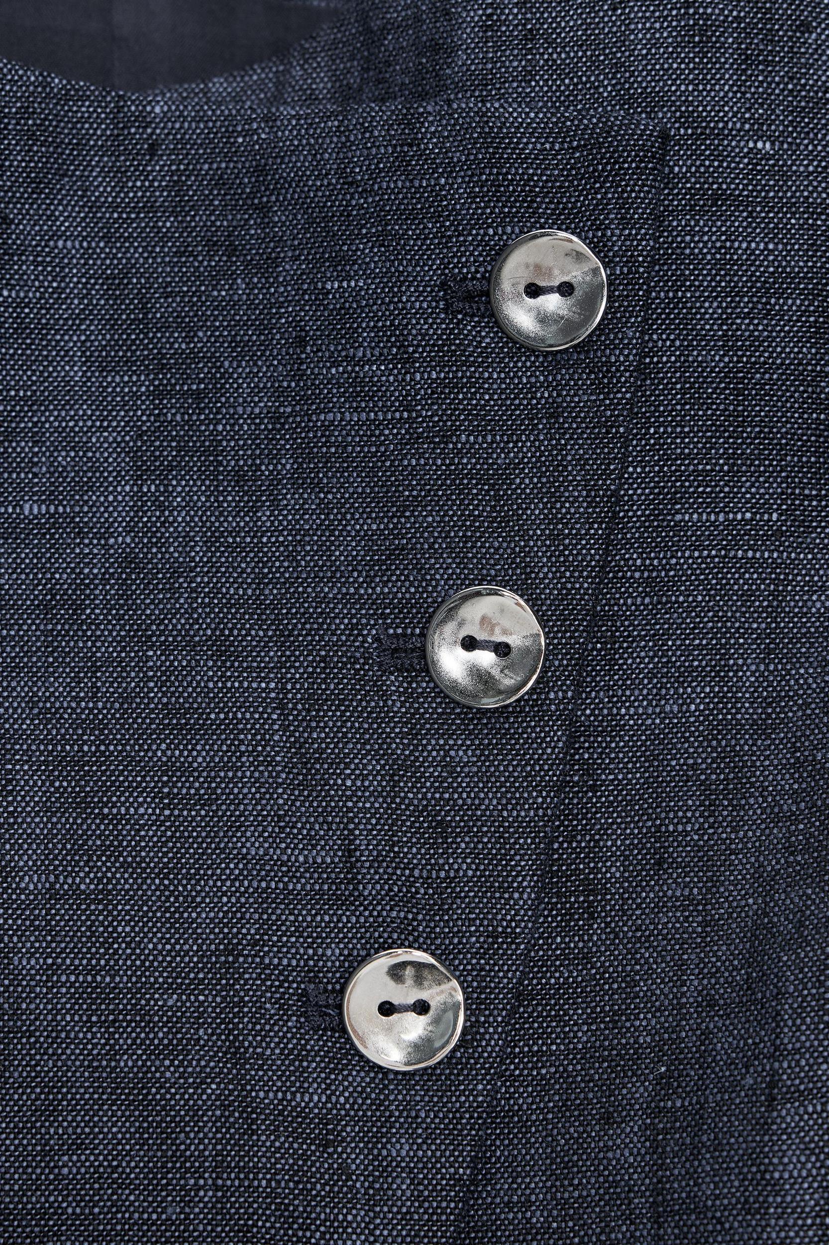 100% LINEN DOUBLE-BREASTED VEST Product Image