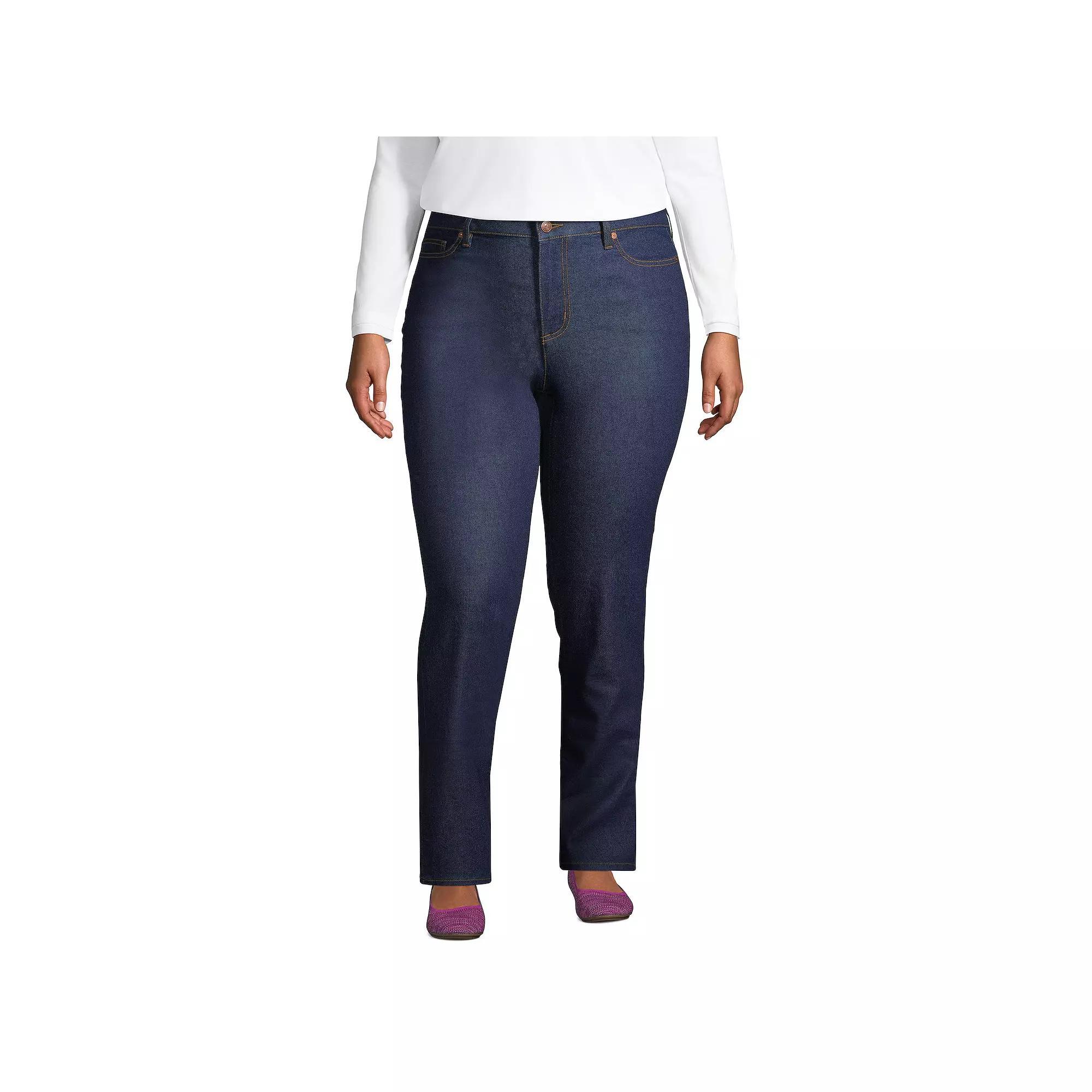 Plus Size Lands End Recover Straight-Leg Jeans, Womens Product Image