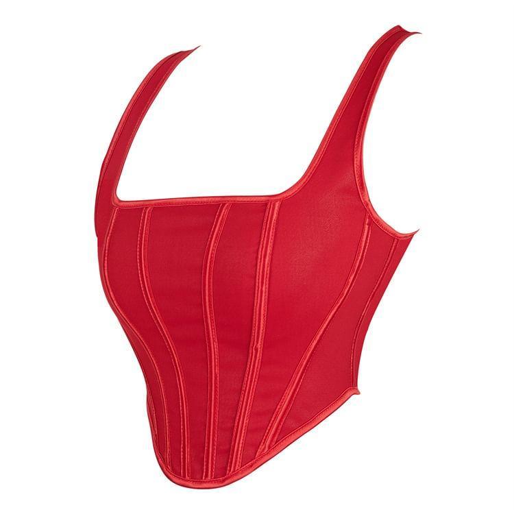 Sleeveless Square Neck Corset Top Product Image
