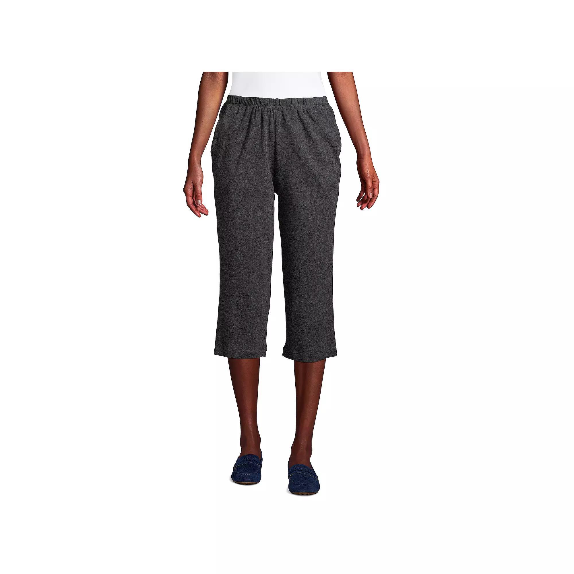 Women's Lands' End Sport High Waist Pull-On Capri Pants, Size: XL Tall, Black Product Image