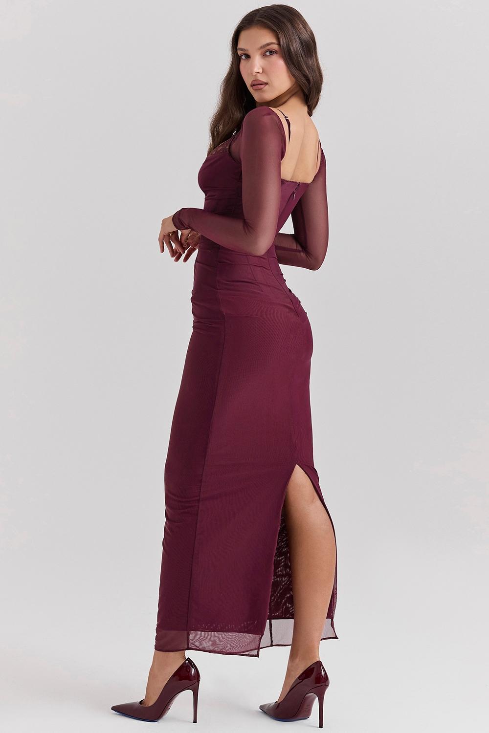 Katarina Wine Maxi Dress Product Image