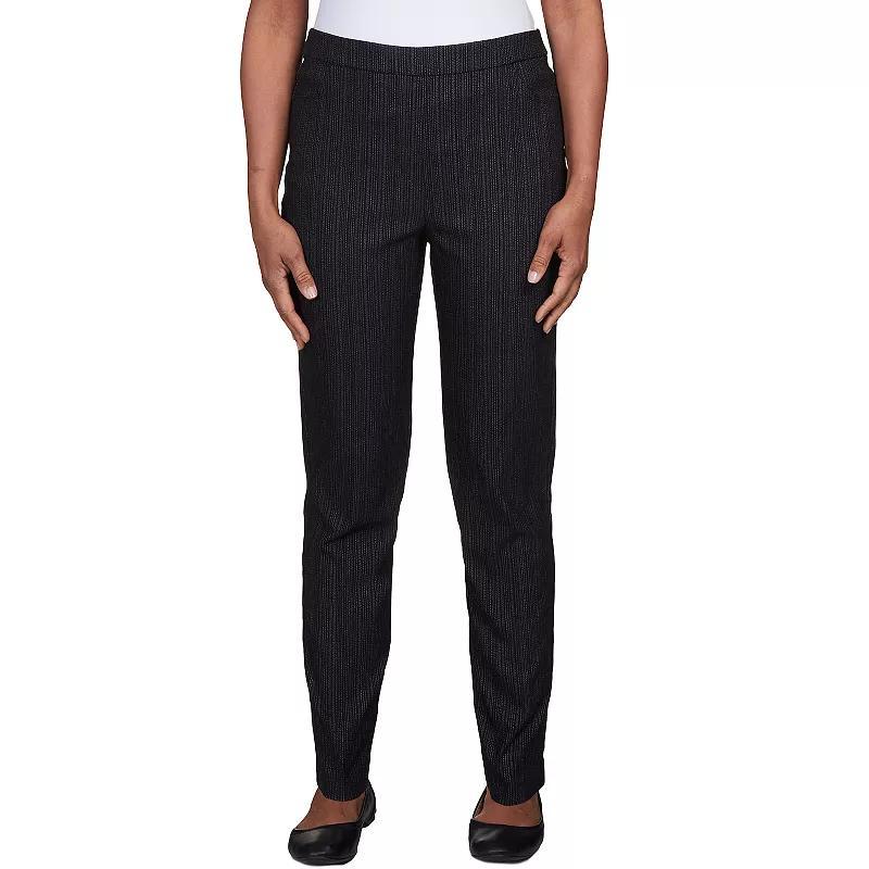 Alfred Dunner Petite World Traveler Slim Fit Pinstripe Pants, Petite & Petite Short Product Image