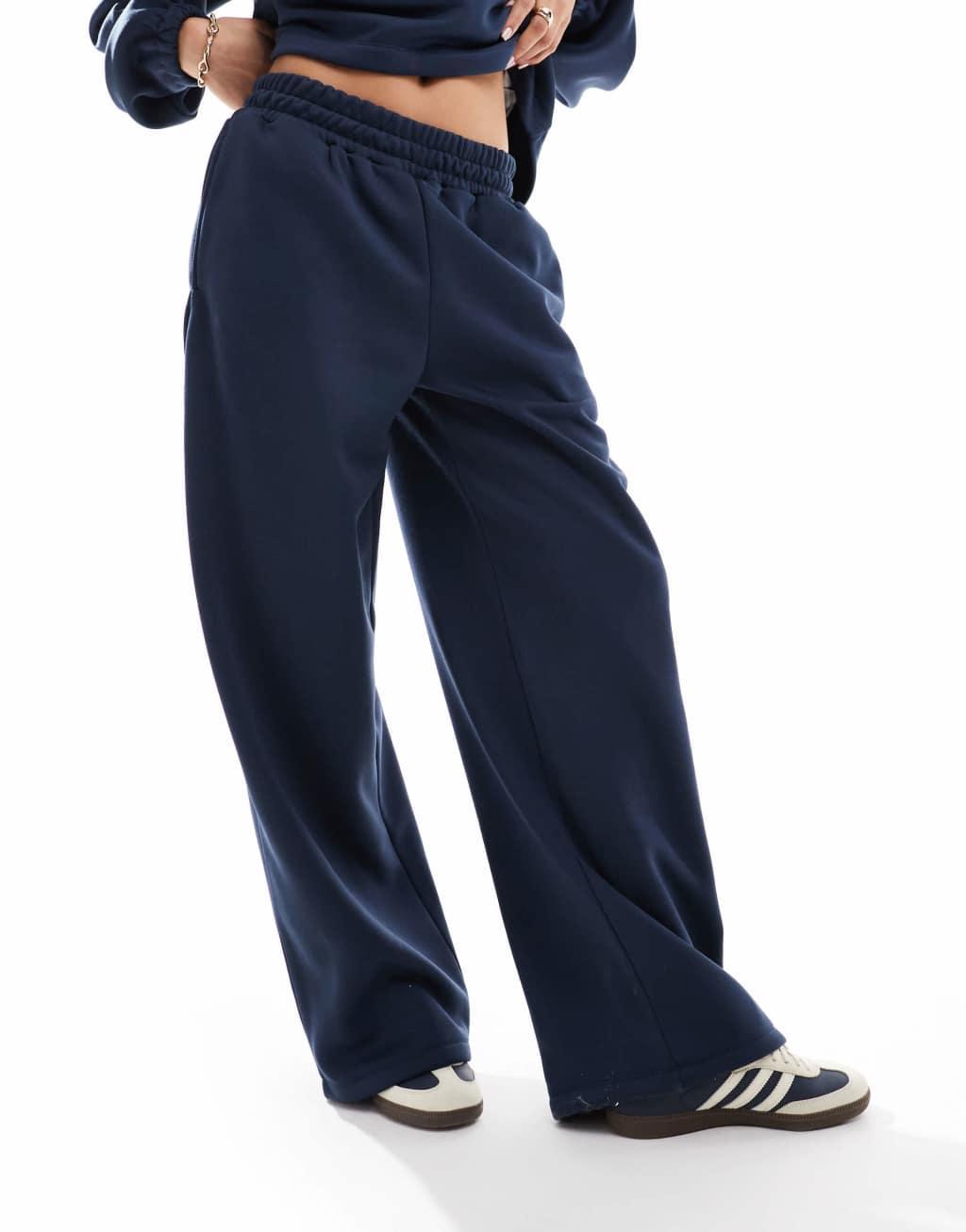 ASOS DESIGN oversized barrel leg sweatpants in navy - part of a set Product Image