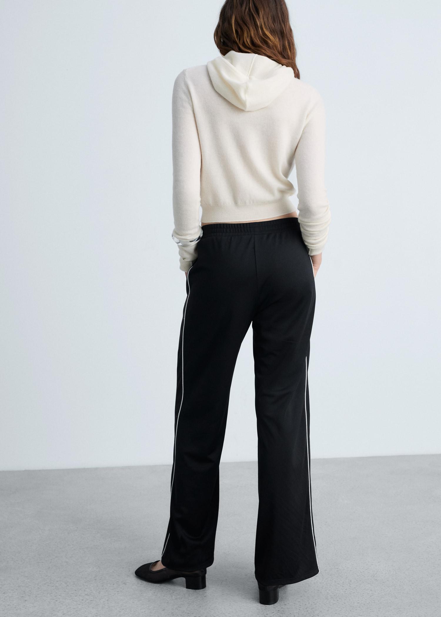 Contrasting-stripe jogger pants - Women | MANGO USA Product Image