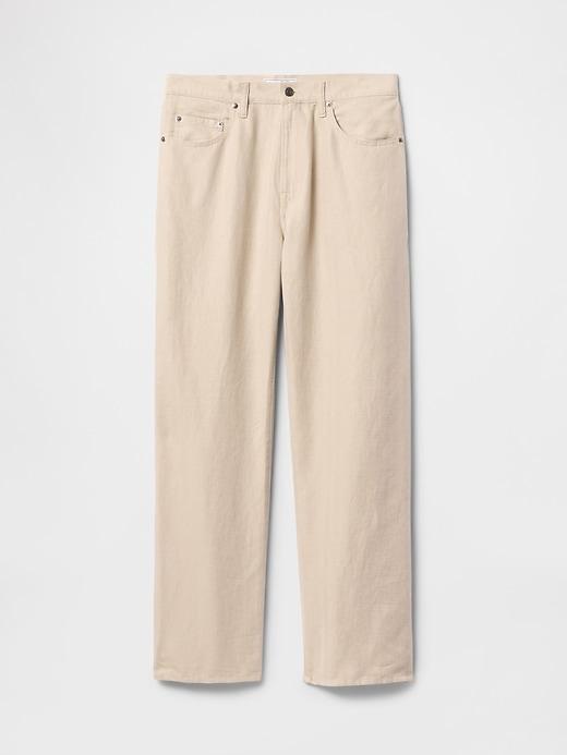 Linen-Cotton '90s Loose Herringbone Pants Product Image