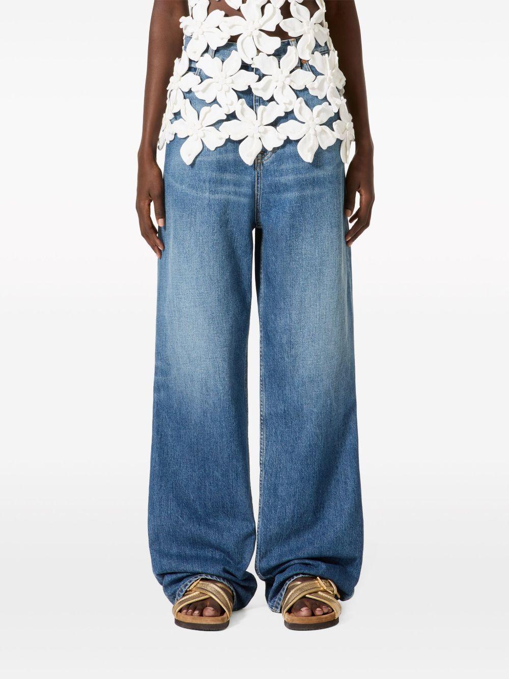 wide-leg cotton jeans Product Image
