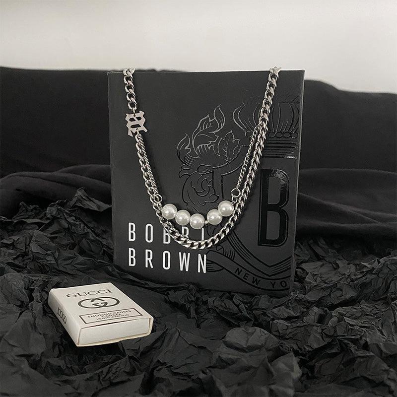 PEARL DOUBLE LAYER CHAIN NECKLACE Product Image