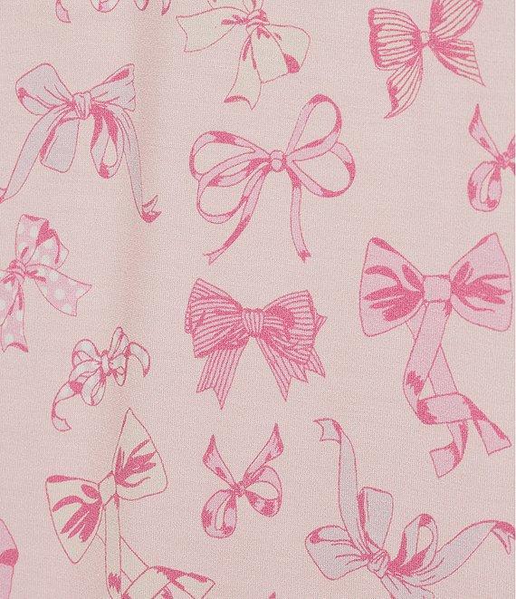 KatieJNYC Short Sleeve Button Front Multi Bow Print Lynn Lounge Short Set Product Image