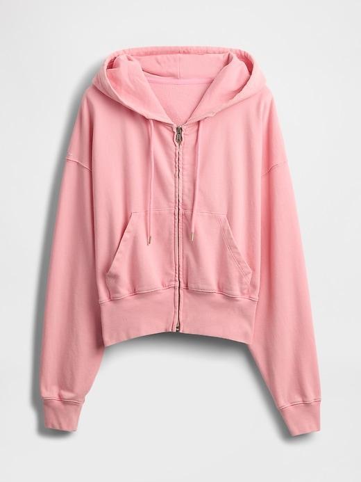 Heavyweight French Terry Oversized Zip Wedge Hoodie Product Image