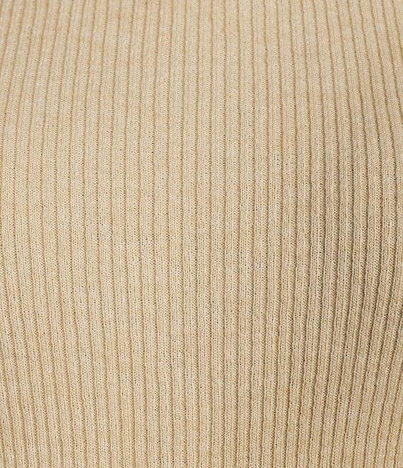 A Loves A Wool Blend Ribbed Knit Crew Neck Long Sleeve Fitted Tee Shirt Product Image