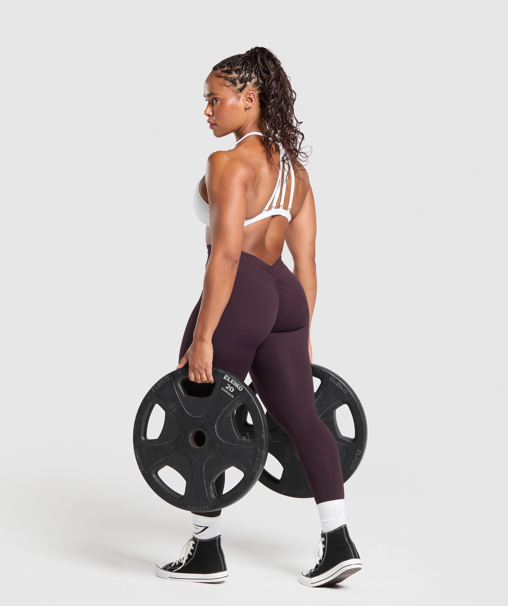 Gymshark Lifting Dipped Waistband Leggings - Plum Brown Female Product Image
