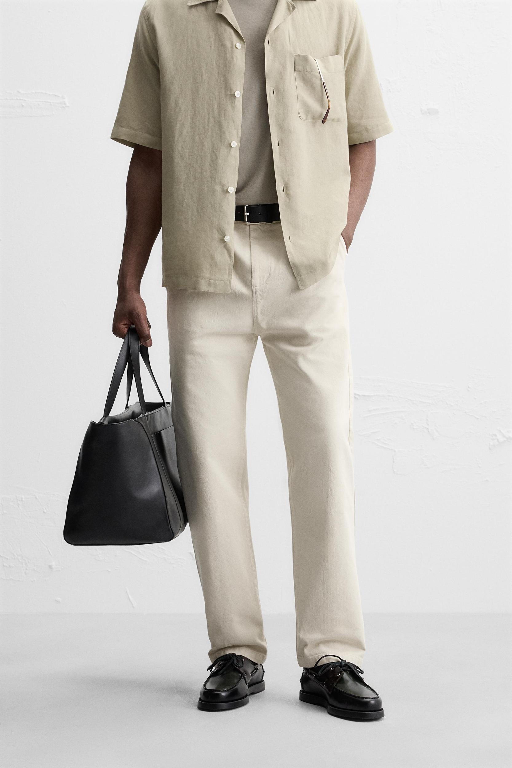 PLEATED STRAIGHT FIT PANTS Product Image