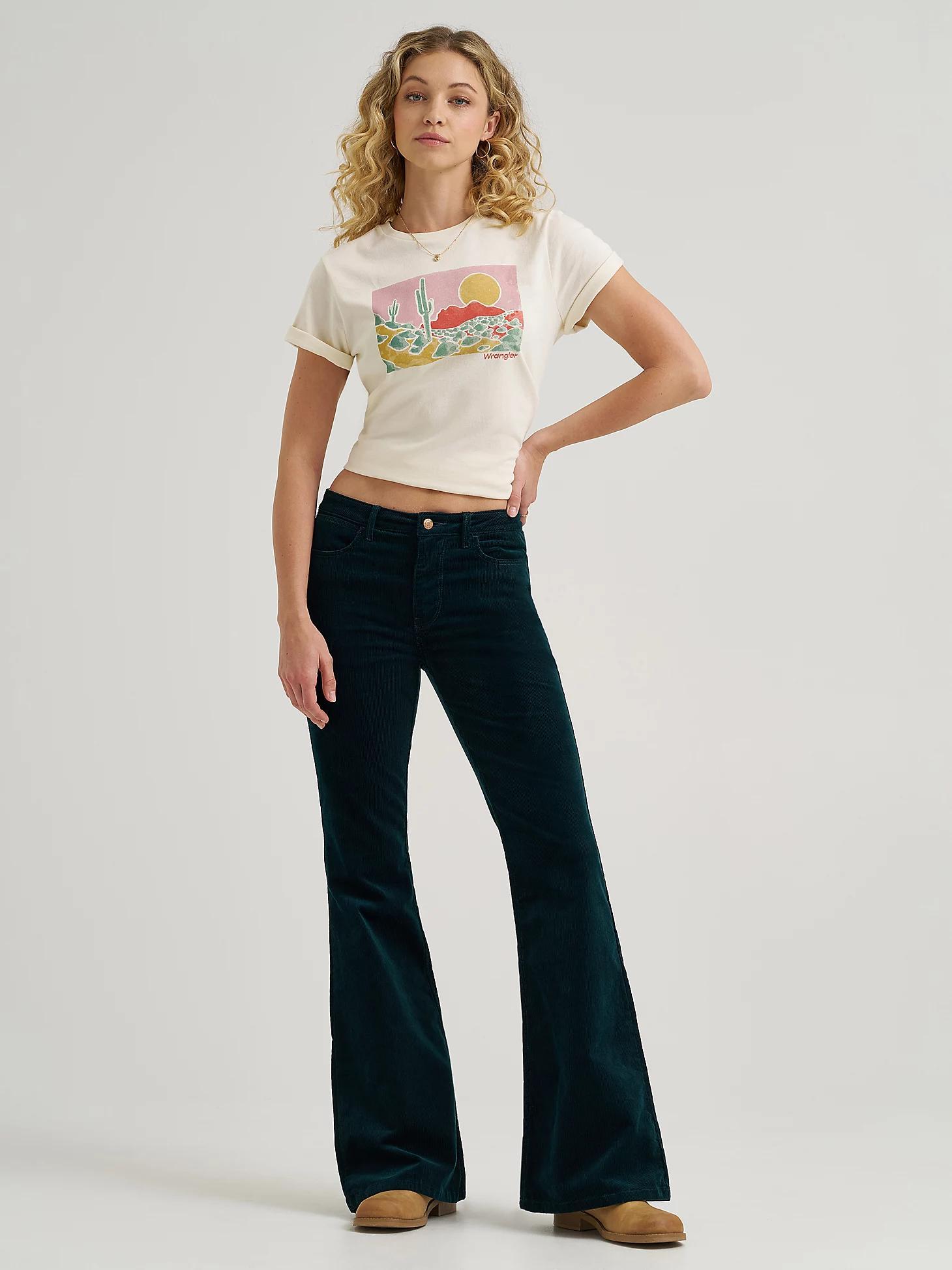 Women's Wrangler® Corduroy High Rise Fierce Flare Jean | Women's JEANS | Wrangler® Product Image