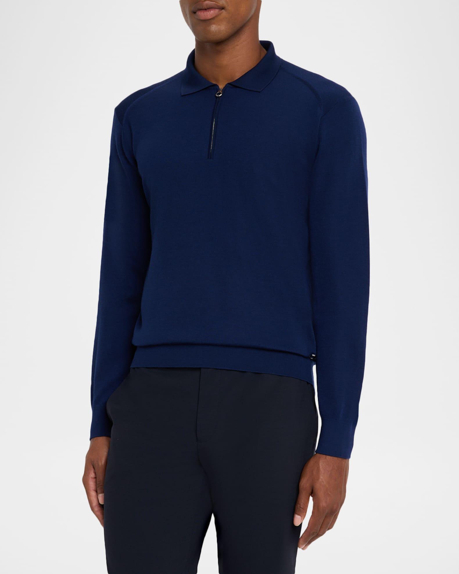 Men's Cashmere Quarter-Zip Polo Sweater Product Image
