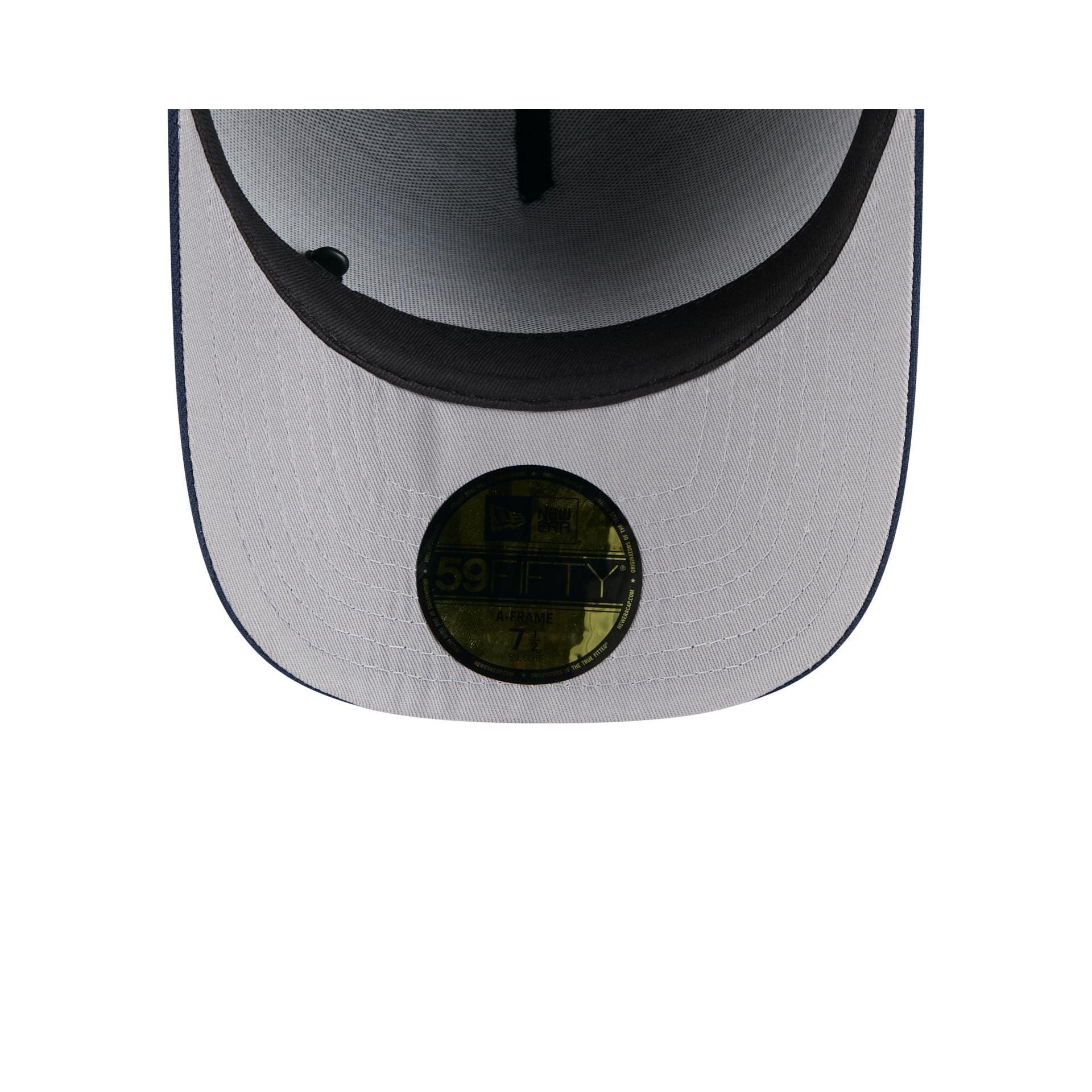 Atlanta Braves Black Script Safety Pin 59FIFTY A-Frame Fitted Hat Male Product Image