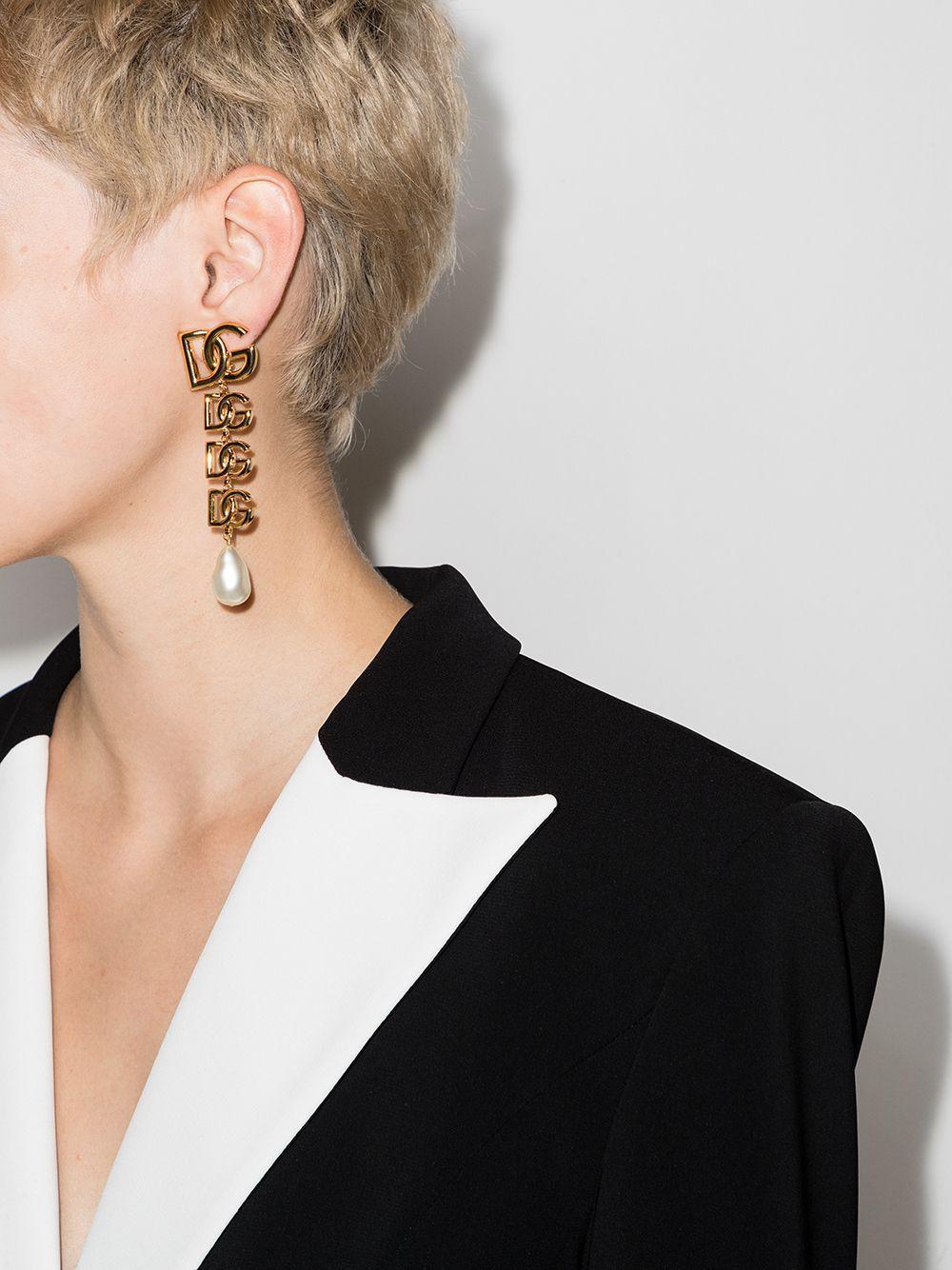 DG Logo pearl-embellished earrings Product Image