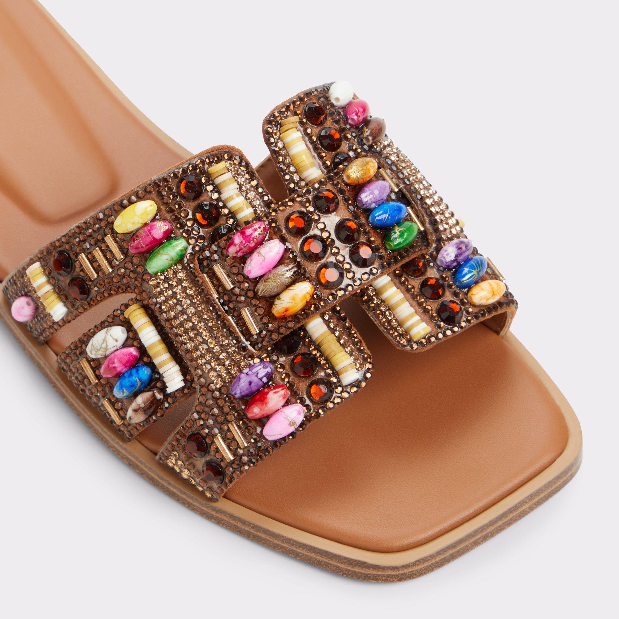 ALDO Eleny - Women's Flat Sandals - Brown, Size 8.5 Product Image