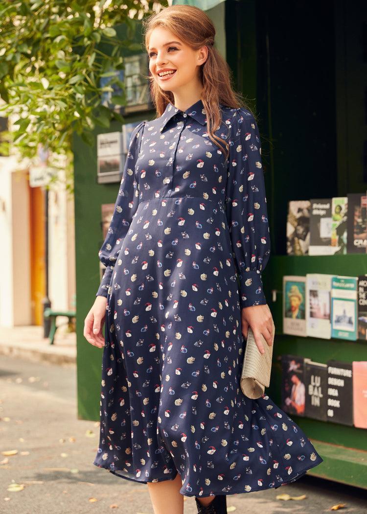Romantic Era Button Front Midi Dress Product Image