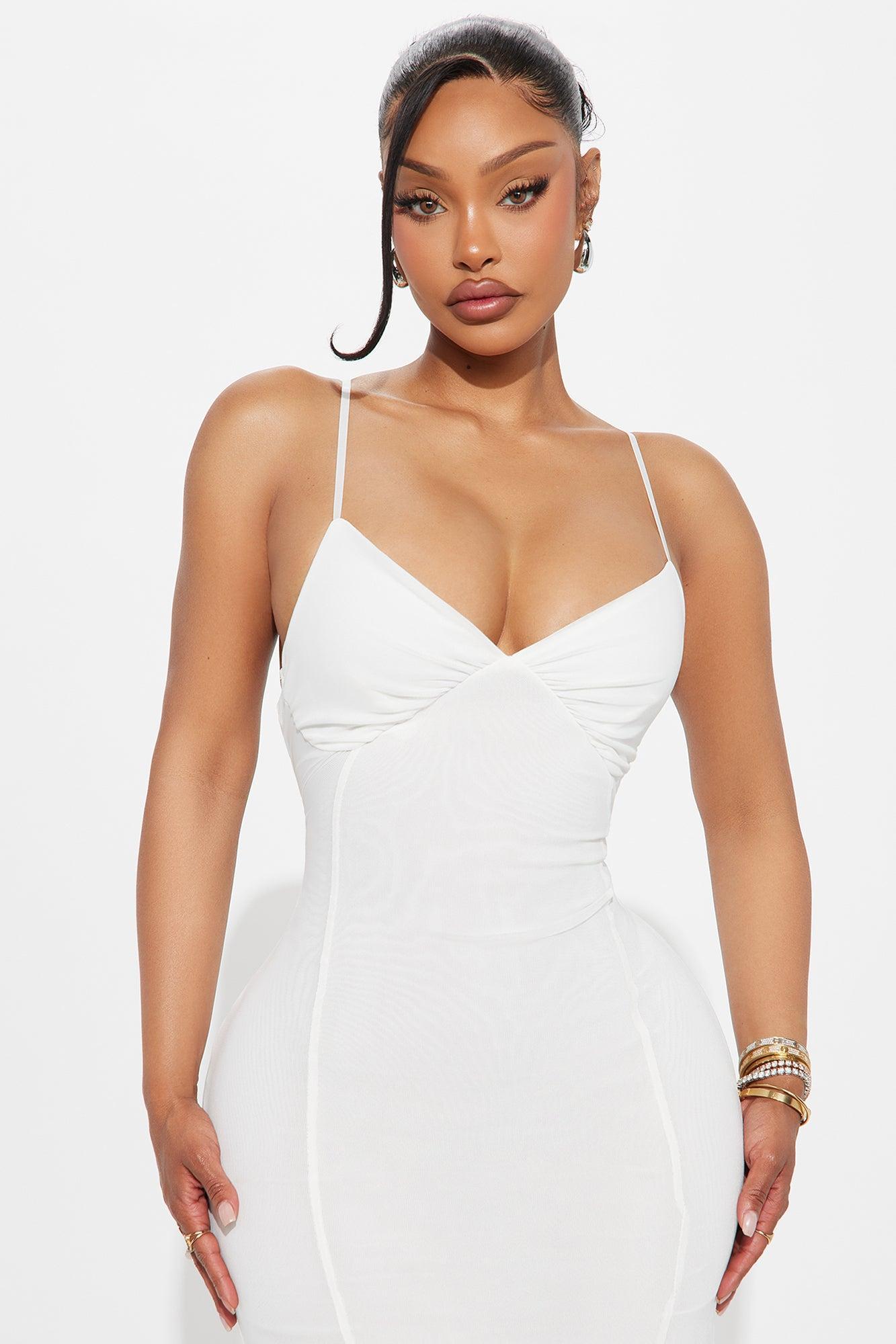 Couture Crush Mesh Maxi Dress - White Product Image