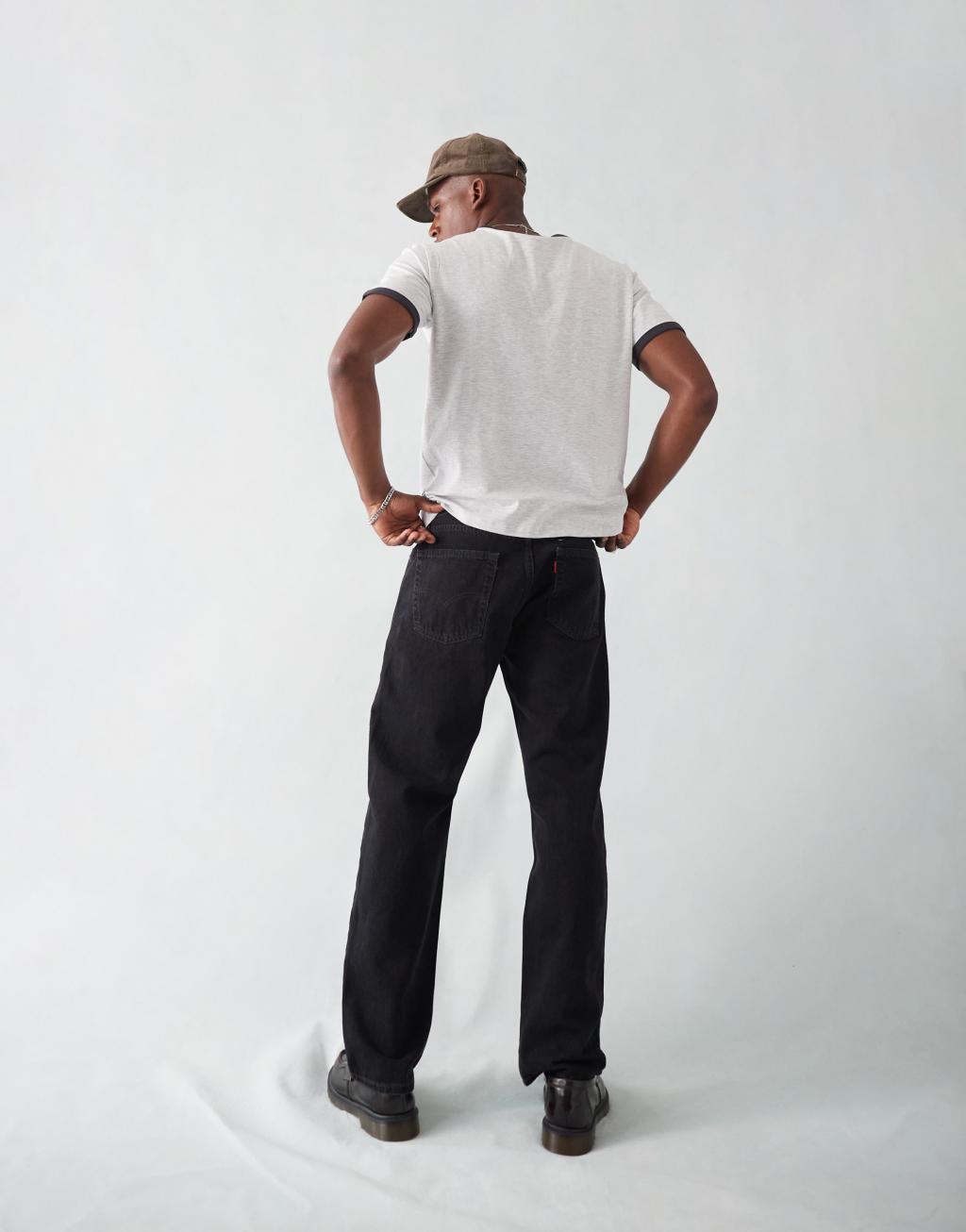 Levi's 555 '96 relaxed straight fit jeans in washed black Product Image