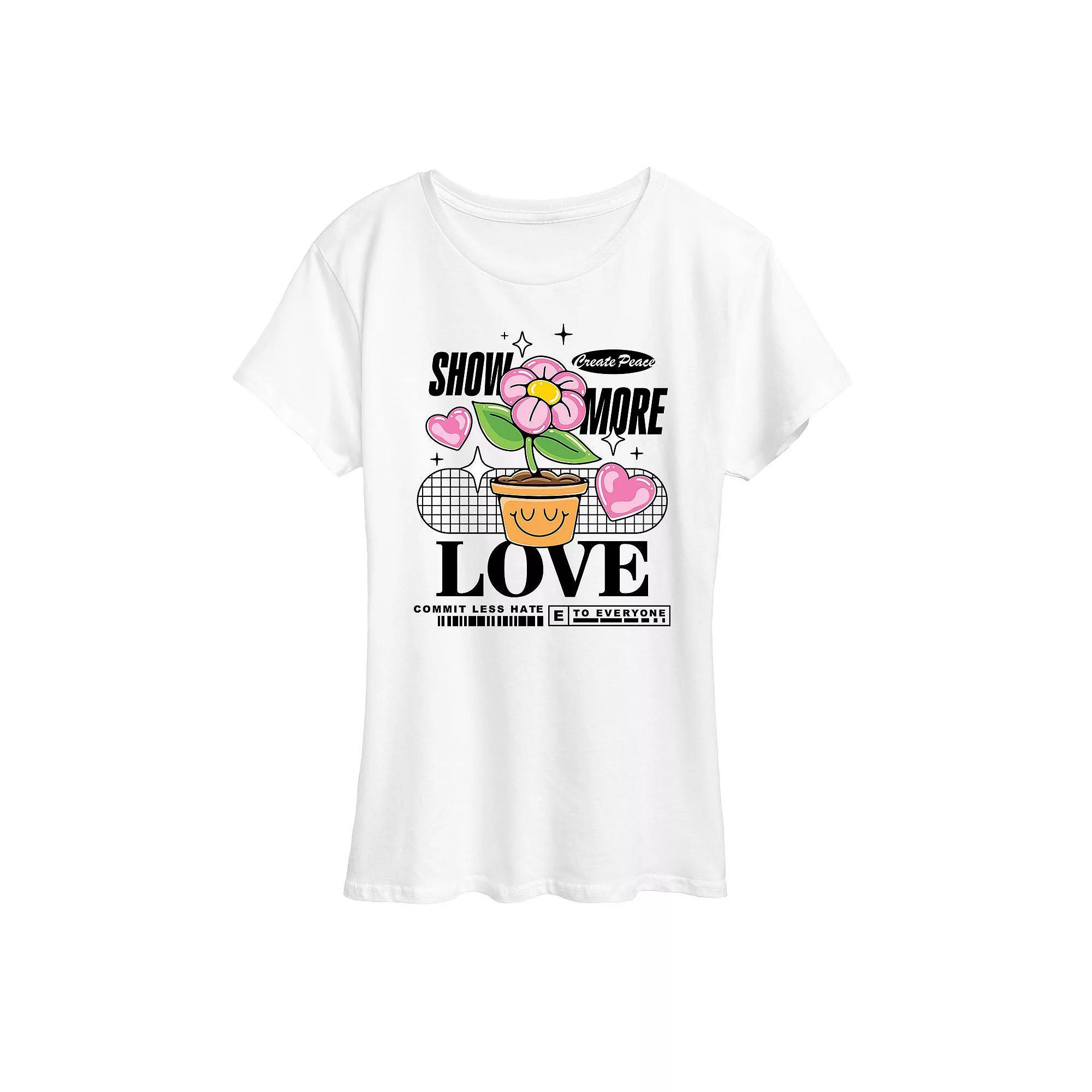 Womens Show More Love Graphic Tee, Girls Grey Gray Product Image