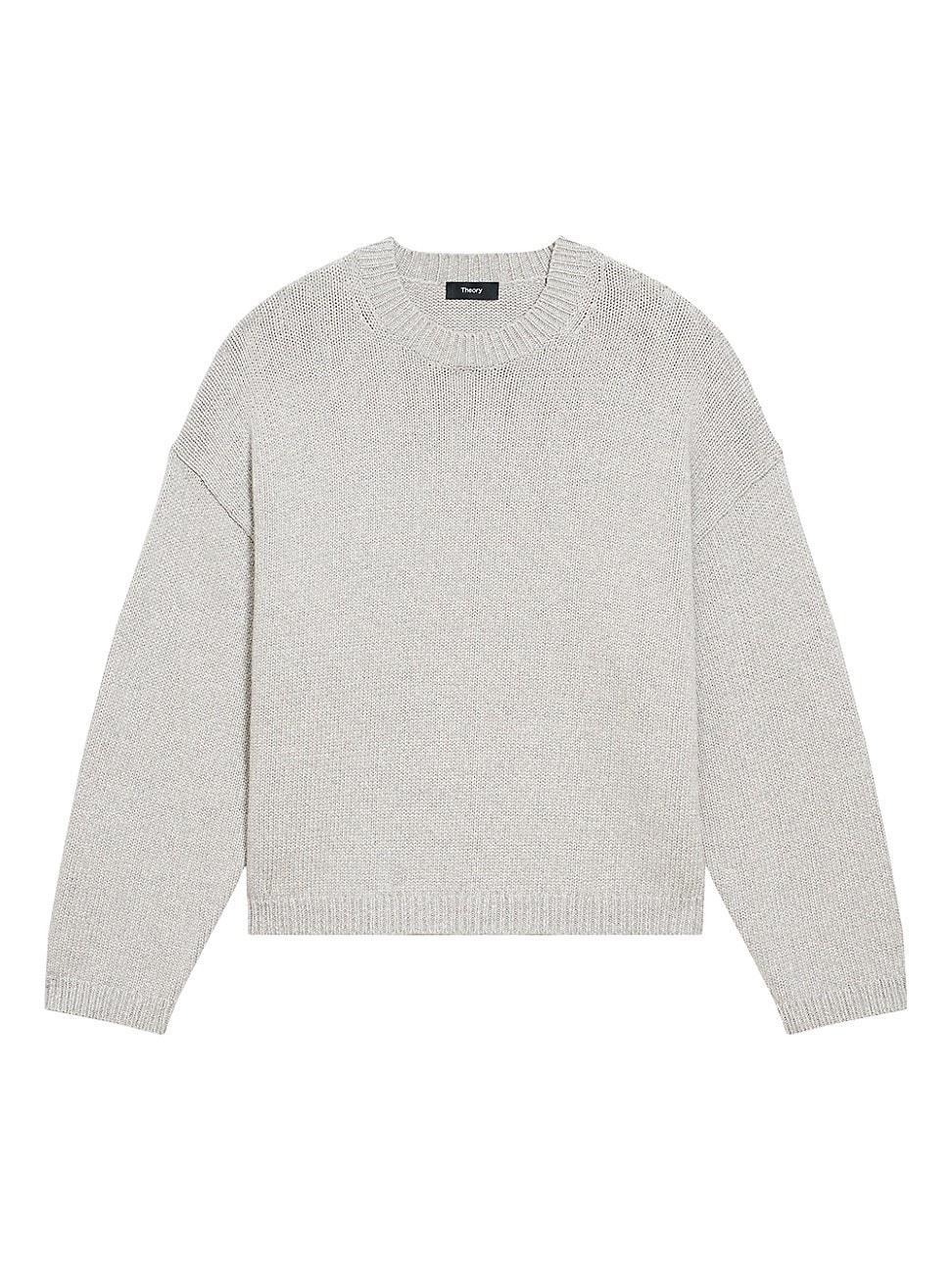 Womens Oversized Cotton-Blend Crewneck Sweater Product Image