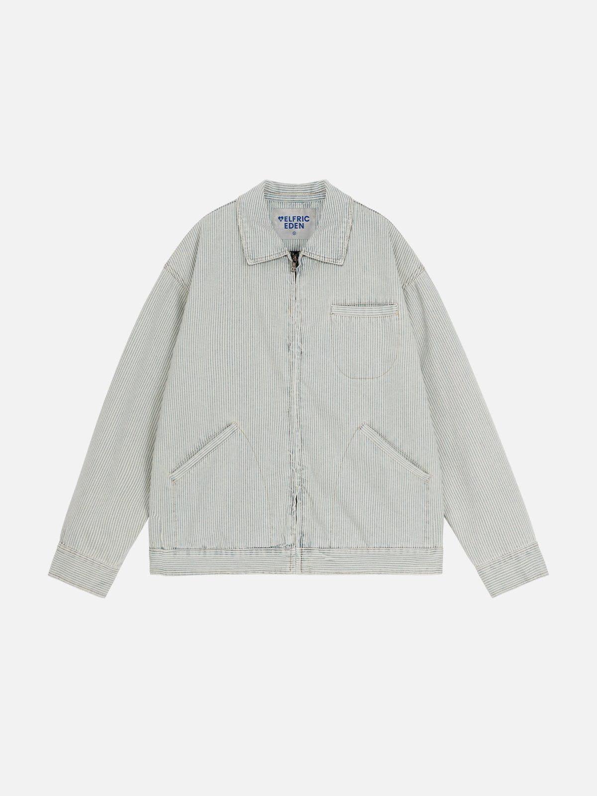 Aelfric Eden Vintage Stripe Denim Jacket Product Image