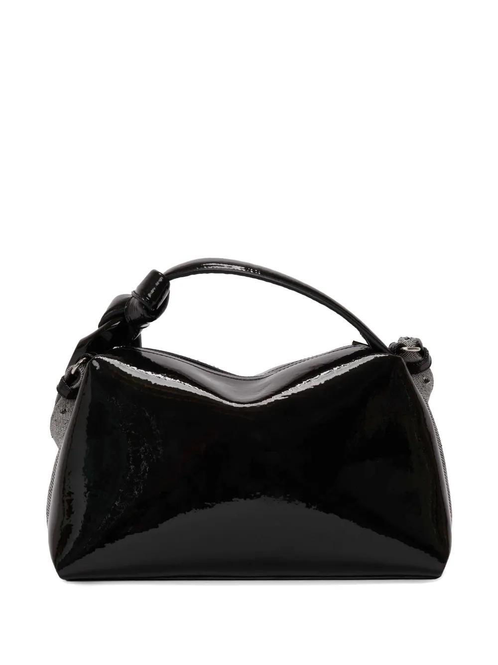 Corned coated-finish denim shoulder bag Product Image
