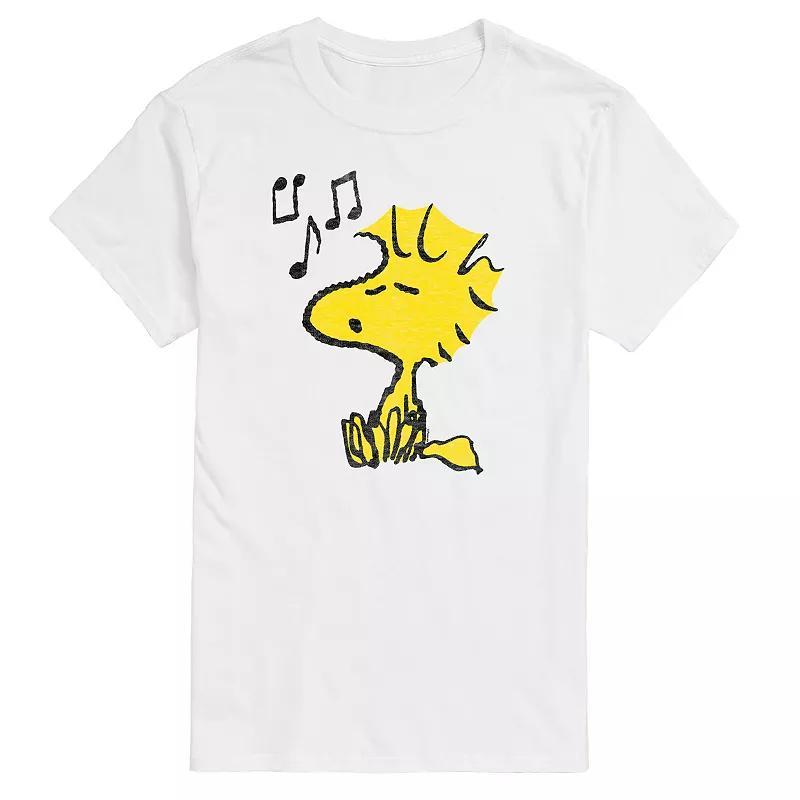 Mens Peanuts Woodstock Singing Graphic Tee Grey Gray Product Image