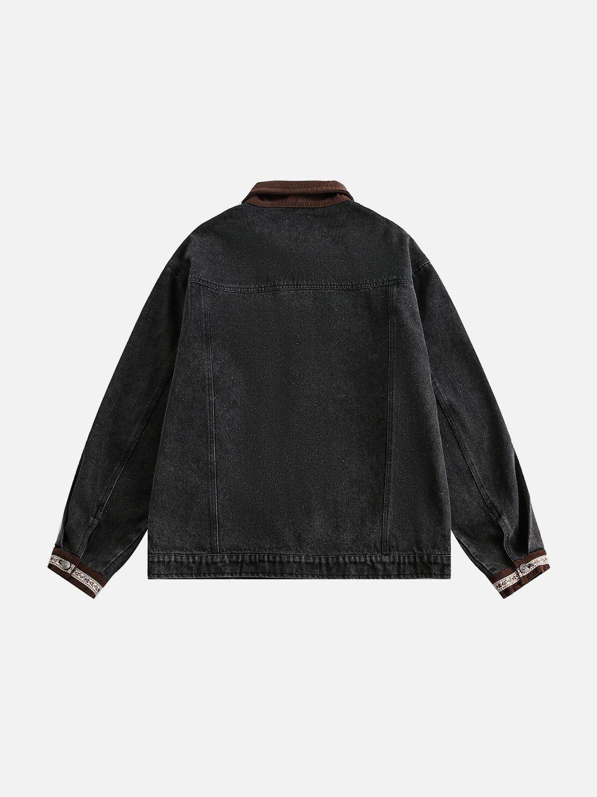 Aelfric Eden Corduroy Patchwork Denim Jacket Product Image