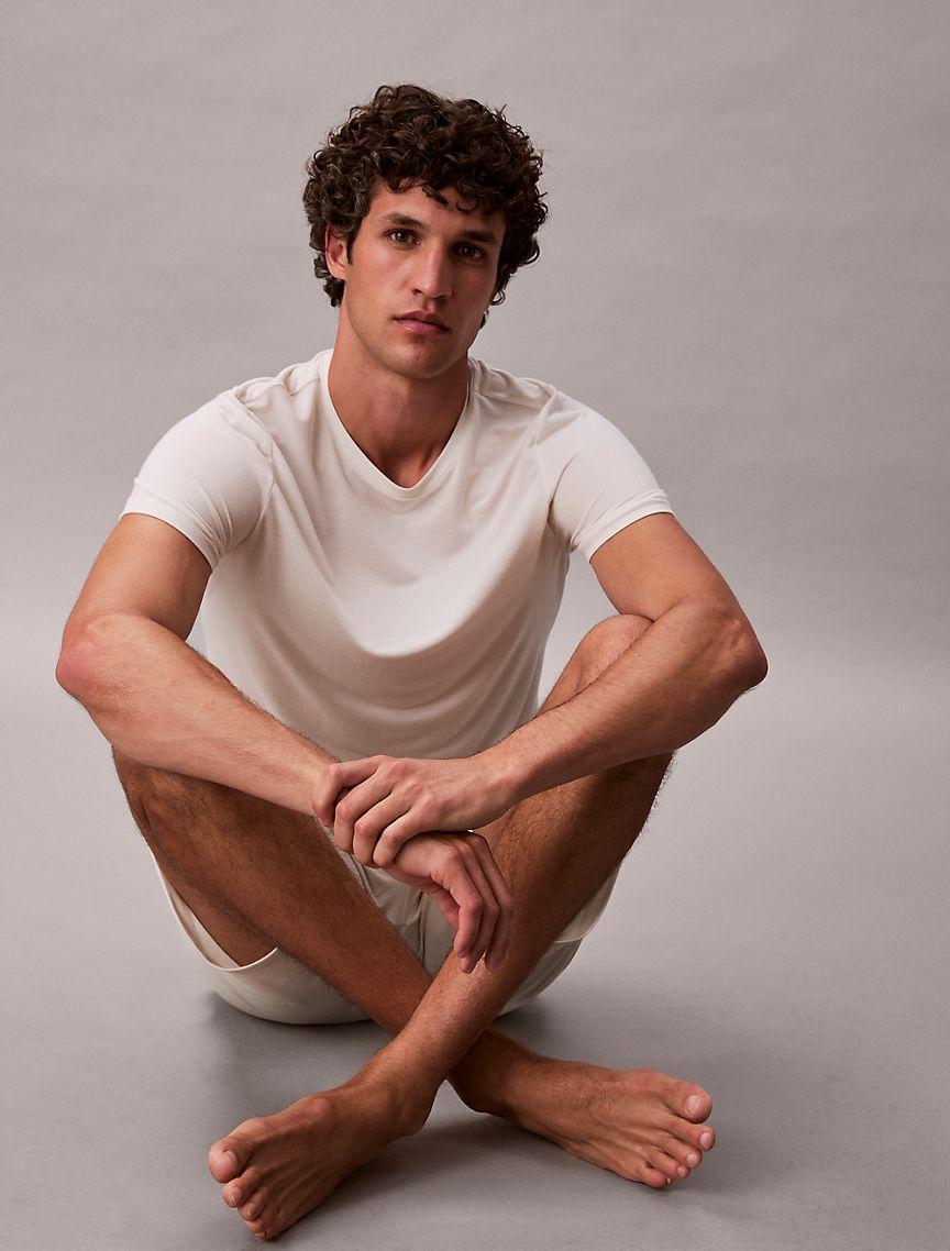 Calvin Klein Mens Modal Pique Classic T-Shirt - Beige Product Image