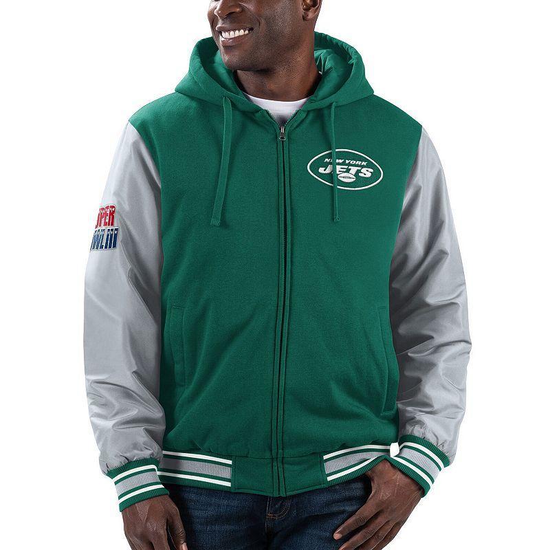 Men's G-III Sports by Carl Banks Green/Gray New York Jets Player Option Full-Zip Hoodie, Size: Large Product Image
