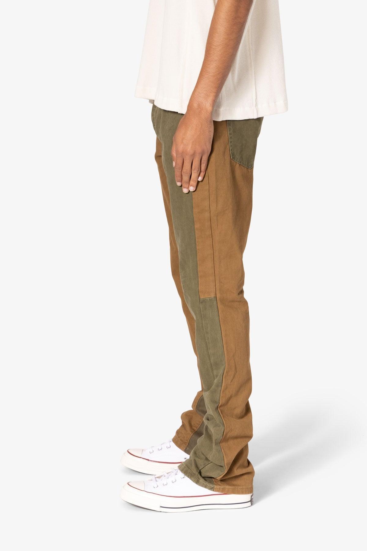 B680 Flare Color Block Denim - Olive Product Image