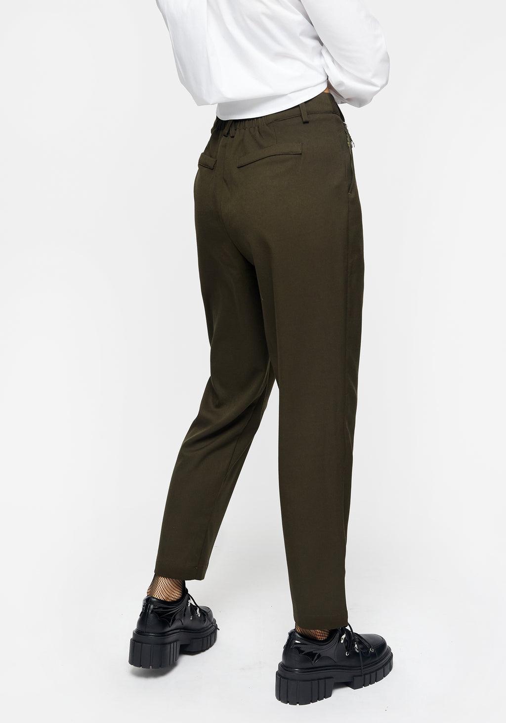 Malverde High Waist Tapered Trousers - Green Product Image