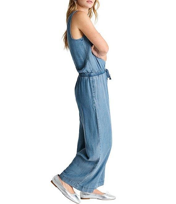 Splendid Kali Chambray V-Neck Sleeveless Jumpsuit Product Image