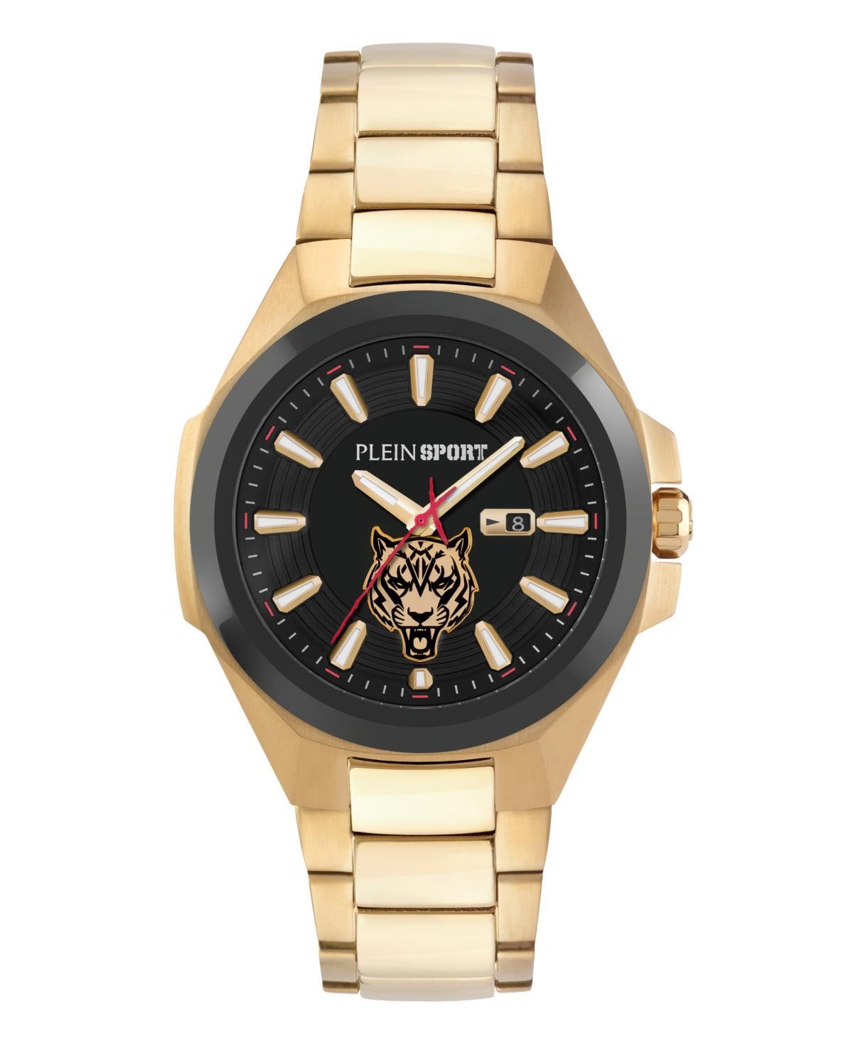 Philipp Plein Mens Tigermaster Analog Gold Tone Stainless Steel Bracelet 47mm Watch Product Image