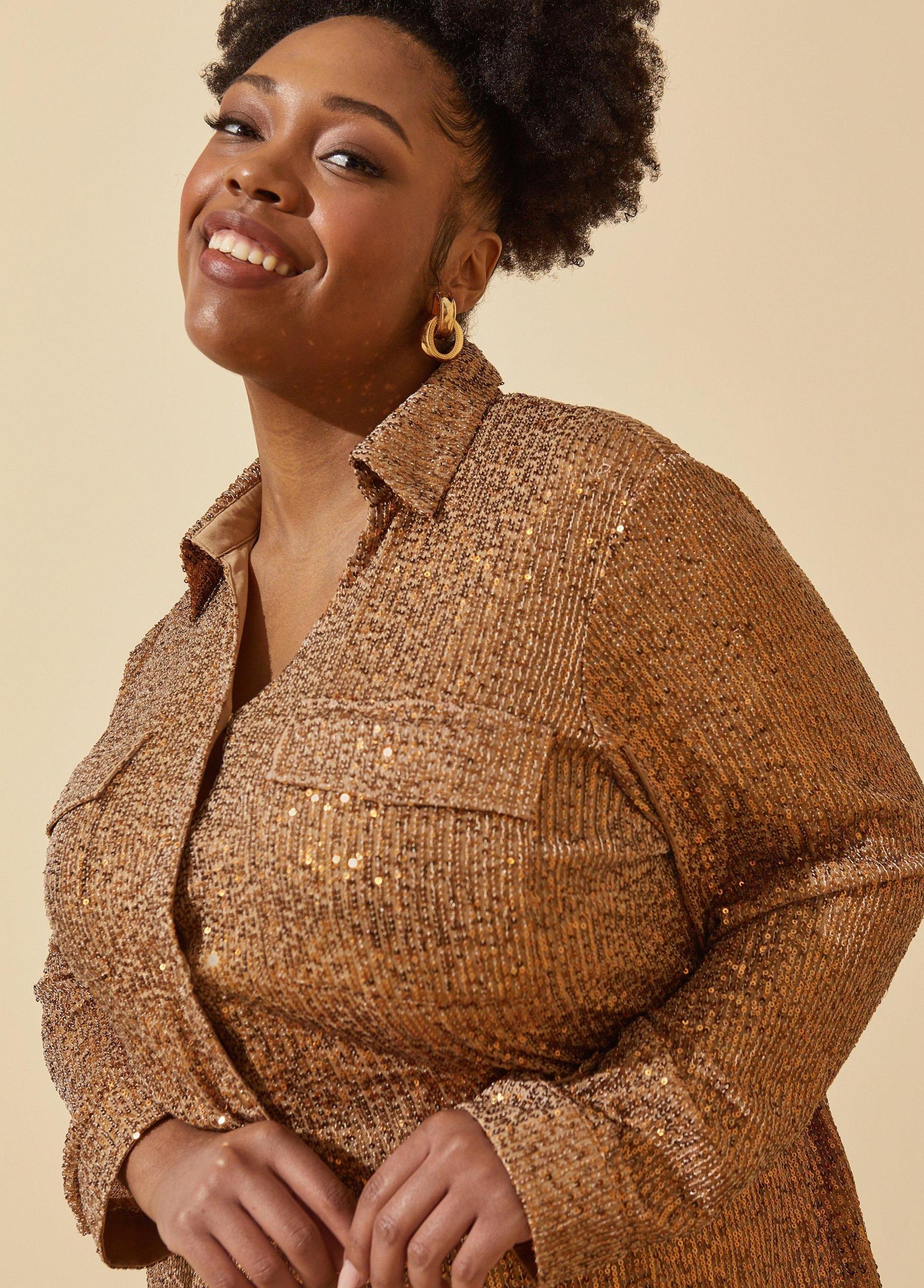 Sequined Mesh Shirt Product Image