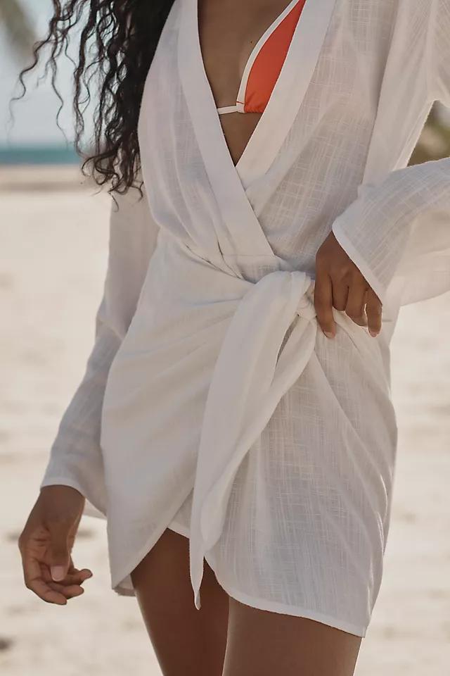 LSPACE Las Palmas Long-Sleeve Wrap Mini Dress Product Image