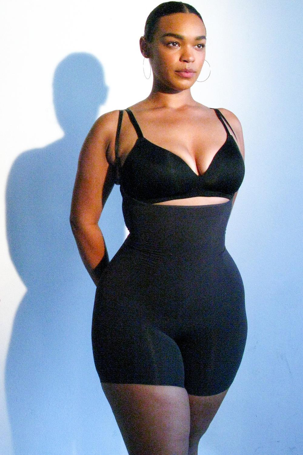  mid thigh sculpting bodysuit cafe au lait Product Image