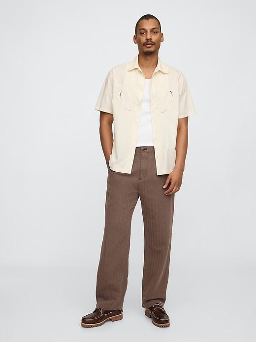 Linen-Cotton '90s Loose Pleated Khakis Product Image