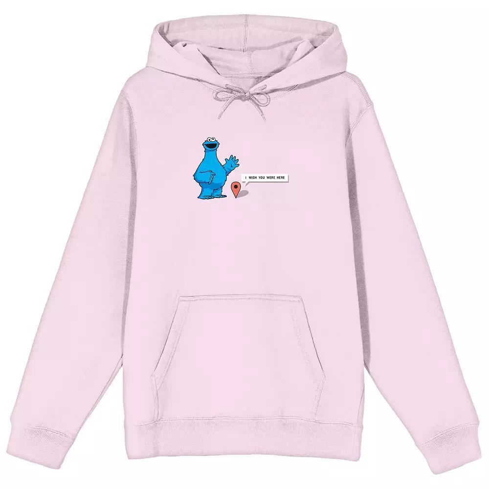 Men's Sesame Street Cookie Monster Hoodie, Size: Medium, Pink Product Image