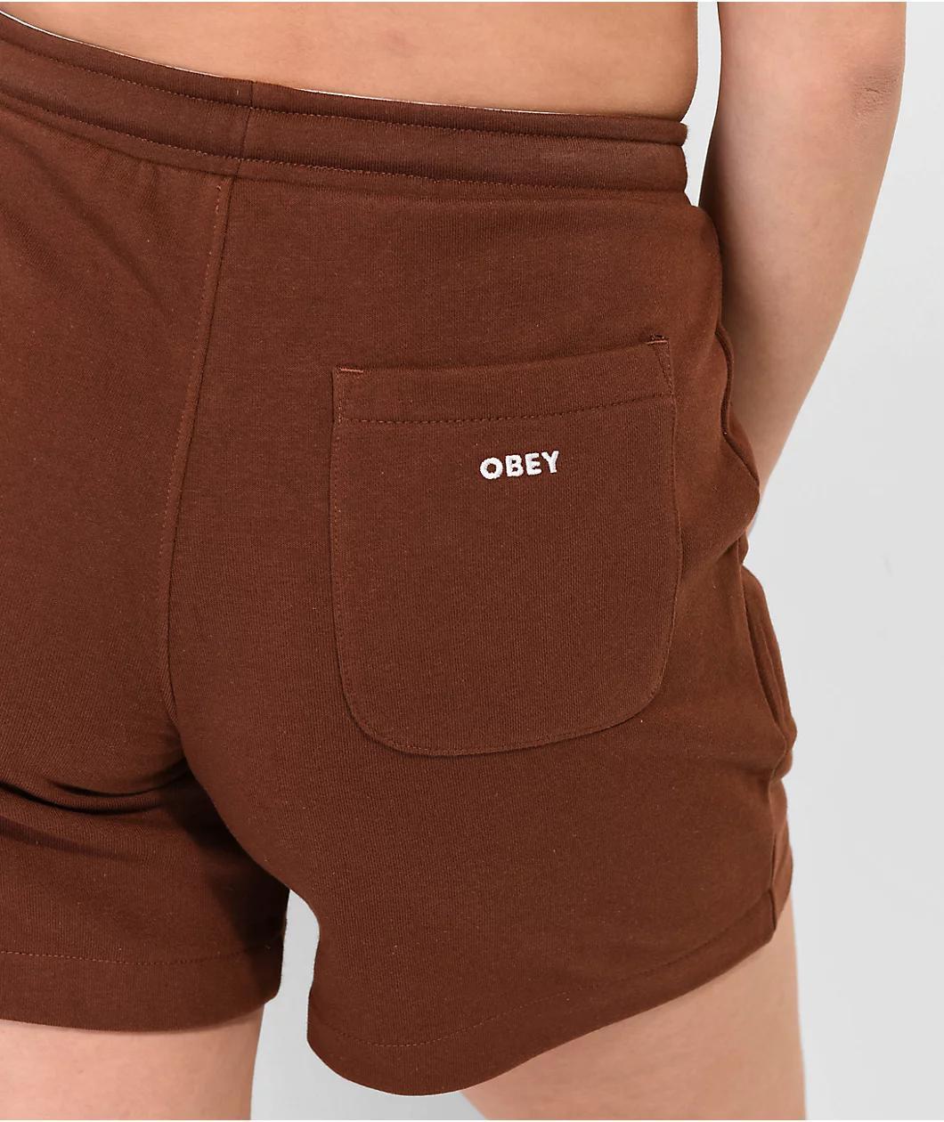 Obey Kori Terry Brown Sweat Shorts Product Image