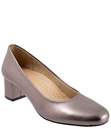 Trotters Daria Leather Block Heel Pumps Product Image