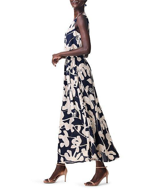 NIC + ZOE Water Lilies Print Woven Bianca V-Neck Sleeveless Belted Maxi Dress Product Image