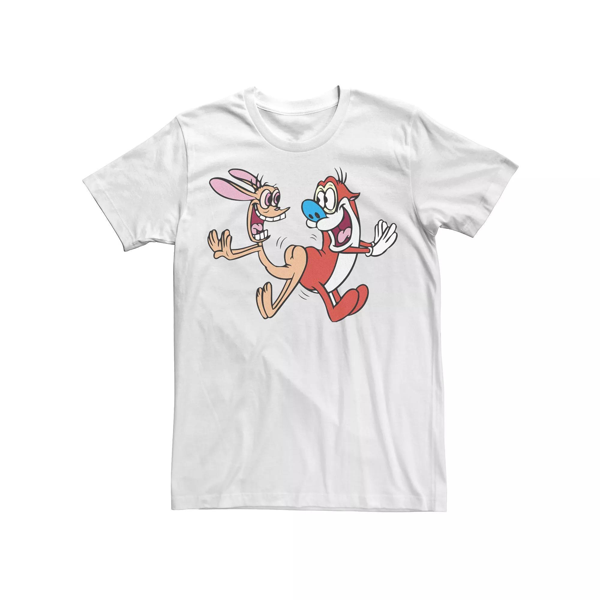 Big & Tall Nickelodeon Ren And Stimpy Booty Bump Jump Smiles Tee, Men's, Size: 4XL, White Product Image