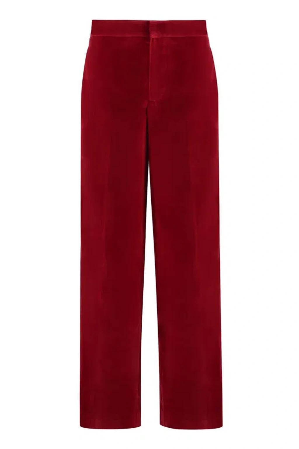 JW ANDERSON Velvet Tuxedo Trousers In Red Product Image